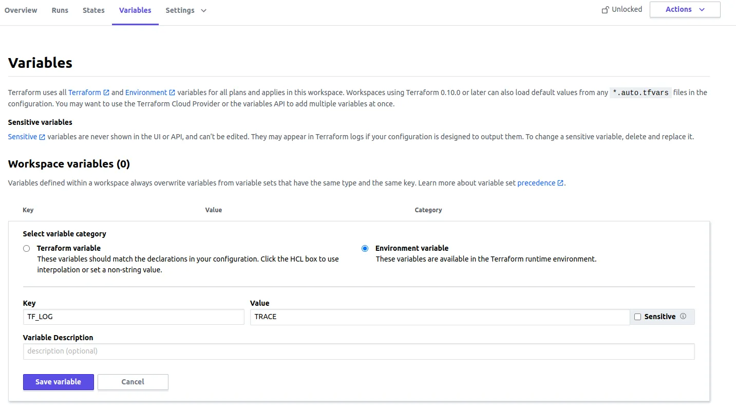 Workspace Variables